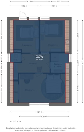 Plattegrond - Clara's Pad 20, 4451 HD Heinkenszand - Eerste verdieping - markings.jpg